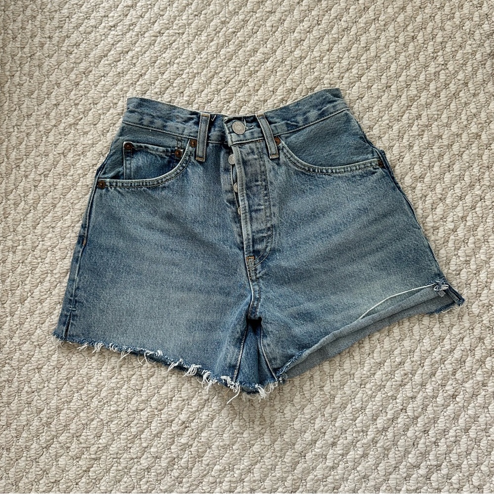 RE/DONE High Waist Denim Shorts